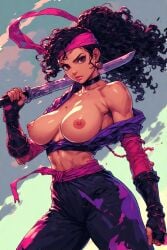 ai ai_generated breasts china female japan lady lady_ninja ninja pixel pixel_art pixel_tits sexy tits_out weapons
