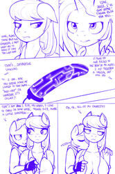 2012 anthrofied breasts clothing comic dialog duo earth_pony english_text equine female female_only friendship_is_magic fur hair horn horse jerinov long_hair multiple_females my_little_pony octavia_melody pony sex_toy text undressing unicorn vinyl_scratch_(mlp) yuri