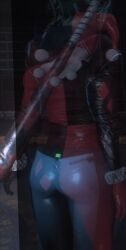 2girls alternative_version_available ass_cheeks ass_focus back_view batman:_arkham_knight bodysuit bubble_ass curvy_ass dat_ass_need_more_r34 dc_comics female_focus gluteal_fold harleen_quinzel harley_quinn harley_quinn_(arkham_knight) harley_quinn_(classic) hayden_panettiere in_game latex_bodysuit monotone_clothing official_art rocksteady_studios round_ass samantha_giddings screenshot_edit see-through slime_girl supermassive_games toned_ass until_dawn yoga_pants
