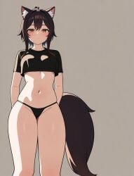 big_breasts cat_ears cat_tail furry thick_thighs thong