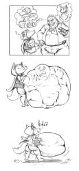 2025 absurd_res after_vore anthro ass basket belly big_belly breasts canid canine canis container digestion duo female female_pred genitals hi_res huge_belly human killboo male male_prey mammal overweight penis simple_background vore weight_gain white_background wolf