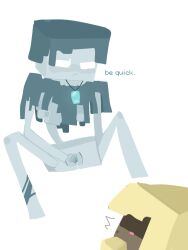 2boys ambiguous_gender angelic_ama cuntboy husk_(minecraft) intersex male minecraft minecraft_mob pussy stray_(minecraft) vagina