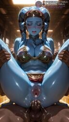 1boy 1girls aayla_secura ai_generated alien anal armor bikini_top_only blue_hair blue_skin blush breasts censored chains cleavage clone_wars closed_eyes collar colored_skin cowgirl_position cum cum_in_ass cum_in_pussy cumdrip interspecies large_breasts leash lifting_person meitabuu metal_collar monster_girl mosaic_censoring navel nipples open_mouth penis pointy_ears pussy reverse_cowgirl_position reverse_suspended_congress reverse_upright_straddle sex sex_from_behind slave solo_focus spread_legs star_wars star_wars_rebels straight sweat swimsuit testicles trembling uncensored