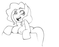 breasts friendship_is_magic greyscale monochrome my_little_pony nipples open_mouth pinkie_pie_(mlp) rodjim straight_hair