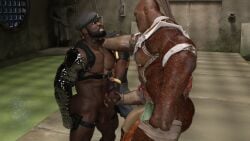 ass ass_grab big_ass big_penis bubble_ass bubble_butt cock cumingsoon69 dark-skinned_male dark_skin darrius dick flaccid flaccid_cock flaccid_penis four_arms gay goro grabbing_ass hand_on_penis handjob huge_ass huge_butt huge_cock interspecies jax_briggs masturbating masturbation mmm_threesome mortal_kombat muscular muscular_male netherrealm_studios penis round_ass round_butt shokan thick_ass thick_butt thick_penis threesome