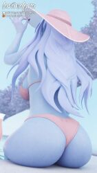 1girls 2025 3d 3d_(artwork) ass ass_cheeks ass_focus big_ass big_butt bikini black_nails blender blue_skin breasts breasts_from_behind butt_crack butt_focus buttcheeks dota2 dota_2 drink dripping dripping_water female female_only fingers garden glass glass_of_juice hat holding_hat juice lavandyra long_hair nails orange_bikini outdoors outside painted_nails pink_bikini pool sky thighs vengeful_spirit view_from_behind water water_dripping water_drop wavy_hair wet wet_ass wet_body white_hair