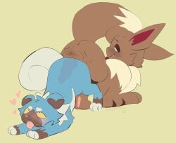 ahe_gao animal_genitalia animal_penis anus aries_(bloowolfy) balls bloowolfy blue_body blue_fur brown_body brown_fur canid canine canine_genitalia canine_penis duo eevee female female_penetrated feral feral_on_feral feral_penetrated feral_penetrating feral_penetrating_feral fur generation_1_pokemon generation_7_pokemon genitals green_background hi_res knotting looking_pleasured male male/female male_penetrating male_penetrating_female mammal nintendo penetration penis pokemon pokemon_(species) rockruff sex simple_background
