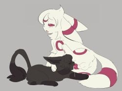 2025 ambiguous_gender ambiguous_penetrated animal_genitalia animal_penis balls bloowolfy bodily_fluids brown_body brown_fur canine_genitalia canine_penis duo eclipse_(ayceedee) eeveelution espeon fan_character fellatio feral feral_on_feral feral_penetrated feral_penetrating feral_penetrating_feral fur generation_2_pokemon genital_fluids genitals hi_res hope_(bloowolfy) knot male male/ambiguous male_penetrating male_penetrating_ambiguous nintendo oral penetration penile penis penis_in_mouth pokemon pokemon_(species) precum precum_in_mouth raised_leg sex umbreon