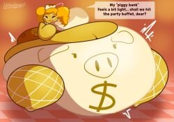 1girls ass ass_focus blob cheesecake_cookie cookie_run cookie_run_ovenbreak fat female lifelinelemons obese obese_female panties pig_snout ssbbw yellow_body yellow_hair