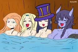 caitlyn_(league_of_legends) caitlyn_kiramman darkusv02 league_of_legends luxanna_crownguard parody shyvana termal_water zoe_(league_of_legends)