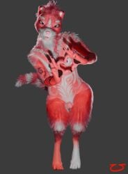 3d_(artwork) 4_toes 5_fingers animal_genitalia animal_penis anthro arm_tattoo bent_legs black_lips black_mascara black_pawpads blender_cycles blue_eyes breasts canid canine canine_ears canine_genitalia canine_nose canine_penis canis cheeky cheeky_smile curly_hair digital_media_(artwork) digitigrade eyebrows eyelashes eyeshadow feet femboy fingers fluffy fluffy_chest fur genitals gesture grey_background hair heart_gesture hi_res knot knotted_penis lips looking_at_viewer makeup male mammal markings mascara neck_tuft nipples nude nude_male nyph pawpads paws penis pink_body pink_eyeshadow pink_fur pink_hair pink_nipples pink_nose pink_tongue red_body red_fur simple_background small_breasts small_penis solo standing striped_markings striped_tail stripes tail tail_markings tattoo thick_fur toes tongue tongue_out trans_(lore) tuft two_tone_paws uom white_eyebrows white_markings wolf