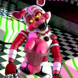 anthro dabadabadu female five_nights_at_freddy's five_nights_at_freddy's_2 funtime_foxy_(fnaf) furniture glowing glowing_eyes hi_res looking_at_viewer mangle_(fnaf) masturbation pussy rubbing_pussy scottgames sister_location solo table vaginal_masturbation vaginal_penetration