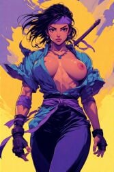 ai ai_generated breasts china female japan lady lady_ninja ninja pixel pixel_art pixel_tits sexy tits_out weapons