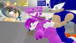 3d doggy_style feline female hedgehog honey_the_cat male male/female nicolette_the_weasel sex sfm silverknight395 sonic_(series) sonic_the_hedgehog sonic_the_hedgehog_(series) source_filmmaker text text_box text_bubble waiting_for_turn weasel