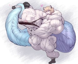 biceps blonde_hair d.angelo female hair muscles muscular muscular_arms muscular_female muscular_legs muscular_thighs needs_breasts pecs tail