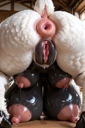 1female 1girls 4_breasts ai_generated anthro anthro_only anus areolae ass big_anus big_ass big_breasts big_butt big_nipples black_body black_skin breasts butt caprine digitigrade donut_anus erect_nipples farm female female_only furry furry_only furrypornaddiction hooves huge_anus huge_ass huge_breasts huge_butt inside jack-o_pose multi_breast nipples plump_labia puffy_areola pussy shaved sheep solo solo_anthro solo_female thick_nipples thick_thighs vagina white_fur wide_hips wool