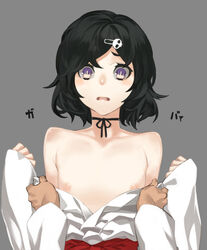 2boys black_hair blush crossdressing femboy gay girly male_only open_mouth pointy_chin short_hair steins;gate tagme urushibara_luka urushibara_ruka yaoi