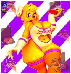 1girls 2026 3d 3d_(artwork) 3d_render anthro avian beak big_breasts bird bird_girl blender blender_(artwork) blender_(software) breasts chef_hat chica_(cally3d) chica_(fnaf) chicken chicken_girl chiku chiku_(cryptia) chiku_(cryptiacurves) chiku_(fn:rearousal) clothed clothed_female darkytherabbit digital_art digital_media_(artwork) fazclaire's_nightclub fazclaire's_nightclub:_the_rearousal female five_nights_at_freddy's food furry furry_female galliform gallus_(genus) holding_food holding_object phasianid pizza purple_eyes scottgames solo tagme thicc thick thick_thighs yellow_feathers yellow_hair