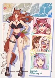 5girls breasts brown_hair hair long_hair maruzensky_(umamusume) sunglasses umamusume