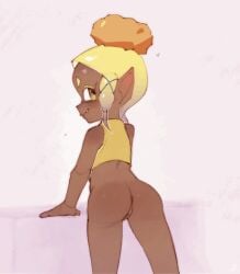 1girls animated anus ass bottomless frye_(splatoon) onimiere pussy splatoon