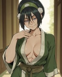 1girls ai_generated avatar_legends avatar_the_last_airbender black_hair blind empty_eyes tagme toph_bei_fong