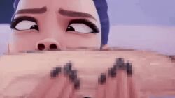 1boy 1girls 3d 3d_animation 3rd_party_edit animated edit kpop_demon_hunters mosaic_censoring penis rumi_(kpop_demon_hunters)