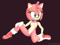 amy_rose anthro bottomless bracelet breasts female female_only functionally_nude fur gloves hedgehog mostly_nude pussy sega shoes solo sonic_(series) topless utilizator