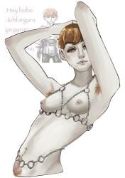 1girls armpit_hair armpits arms_behind_head arms_up breasts breasts_out d'arce fear_and_hunger female hairy hairy_armpits happy_trail medium_breasts pinup pubes pubic_hair ramen_broken small_breasts tits tits_out