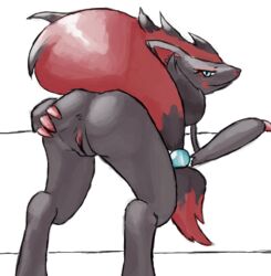 anus ass blue_eyes female furry looking_at_viewer nintendo nude pokemon pokemon_(species) pussy solo tediousramen video_games zoroark