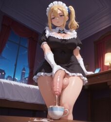 2026 ai_art ai_generated annoyed annoyed_expression balls ballsack below below_view blonde_hair civitai cock cum cum_drip cum_in_coffee cum_in_container cum_in_cup cum_inside cumshot dickgirl dickgirl_focus disgust disgusted disgusted_expression disgusted_look full_body fully_clothed futa_focus futanari hayasaka_ai hi_res high_quality high_resolution highres huge_cock huge_penis kaguya-sama_wa_kokurasetai_~tensai-tachi_no_renai_zunousen~ maid maid_apron maid_dress maid_headdress maid_outfit maid_uniform patreon penis self_upload side_ponytail stable_diffusion twitter uncensored upscaled yuckle