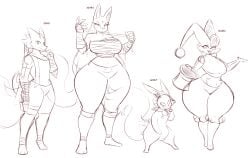 big_breasts breasts cleavage dewwydarts dewwydartz dupin_(pal) female furry huge_breasts palworld tagme thick_thighs wide_hips