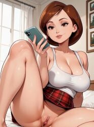 ai_generated big_ass big_breasts big_butt blowing_kiss cartoon cartoon_character cartoon_milf cartoon_mom cartoony cleavage elastigirl helen_parr indoors labia mature_female mature_woman milf mommy mother no_panties puffy_pussy pussy pussy_lips robotkesh seductive seductive_look seductive_smile selfie selfie_pose shaved_pussy showing_pussy solo solo_focus spread_legs swaying_hips tagme taking_picture taking_selfie teasing the_incredibles thick_thighs upskirt vagina video wide_hips