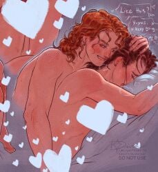 2girls censored colored face_down_ass_up fingering fingering_partner fingering_pussy genderbend genderswap handjob heated_rivalry ilya_rozanov lesbian on_bed on_stomach shane_hollander sideways smile