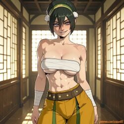 1girls ai_generated avatar_legends avatar_the_last_airbender black_hair blind empty_eyes tagme toph_bei_fong