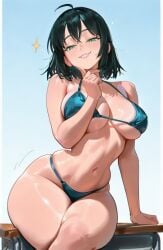 1girl 2d ai_generated anime big_breasts breasts female female_focus female_only fubuki_(one-punch_man) green_eyes green_hair large_breasts myaicrush nipples one-punch_man patreon perfect_body sexy_body sexy_female sexy_pose short_hair solo_female
