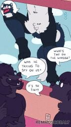 1boy anthro balls blush embarrassed furry male nude penis remmus_cobalt small_penis small_penis_humiliation tagme