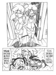 2boys 3girls androgynous balls_in_panties braces buckteeth bulge canon_crossdressing canon_genderswap cartoon_network comic crossdressing crossover english_text female femboy foster's_home_for_imaginary_friends frankie_foster girly glasses goo_goo_gaga human mac_(fhfif) male monochrome multiple_girls nickelodeon penis_in_panties pennicandies straight_hair text the_fairly_oddparents thighhighs timantha timmy_turner tootie trap young