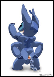 alien anal anal_beads anal_insertion back back_view balls blue_fur cel_shading color disney exileanarkie experiment_(species) fur furry lilo_and_stitch male male_only multi_arm multi_limb pose sex_toy solo stitch tagme