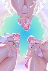 2026 3girls below_view big_breasts bikini cyrene_(honkai:_star_rail) elysia_(honkai_impact) female_only honkai:_star_rail honkai_(series) honkai_impact_3rd hoyoverse nipple_bulge pink_hair rare_lemon remielle_dan swimsuit tagme thick_thighs zenless_zone_zero