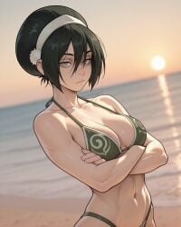 1girls ai_generated avatar_legends avatar_the_last_airbender black_hair blind empty_eyes tagme toph_bei_fong