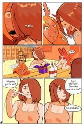 6girls anthro comic female furry kissing lila_(ombwie) nude ombwie saliva_trail tagme text yuri