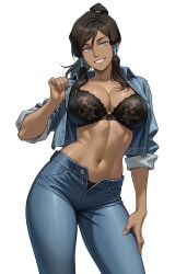 1girls ai_generated avatar_legends avatar_the_last_airbender blue_eyes brown_hair dark-skinned_female korra tagme the_legend_of_korra