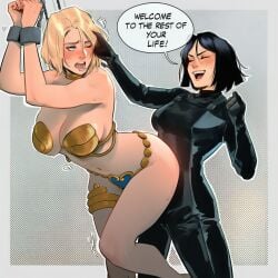 2girls ai_generated alien alien_girl alien_humanoid alien_look_like_human ass big_ass big_breasts big_thighs blonde_female blonde_hair brainwashing breasts curvaceous curvy curvy_figure dc dc_comics digital_media_(artwork) faora_hu-ul female femdom femsub harem_outfit hero heroine hips hourglass_figure huge_ass huge_breasts huge_thighs humanoid hypnosis justice_league justice_society_of_america kara_zor-el kara_zor-l karen_starr kryptonian large_ass large_breasts large_thighs legs light-skinned_female light_skin mature mature_female mind_control phophopho power_girl slim_waist superhero superheroine superman_(series) supervillain supervillainess thick thick_hips thick_legs thick_thighs thighs villain villainess voluptuous waist wide_hips wide_thighs yuri
