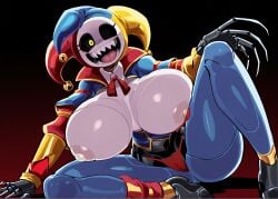 1girls absurd_res ai_generated areolae black_sclera blue_blazer blue_pantyhose colored_sclera falsegate genderswap genderswap_(mtf) highres huge_breasts humanoid jester jester_cap large_breasts looking_at_viewer nipples open_clothes pale_skin pantyhose poppy_playtime poppy_playtime_(chapter_5) prototype_(poppy_playtime) red_panties rule_63 self_upload sharp_teeth sitting smile solo stable_diffusion the_prototype_(poppy_playtime) thick_thighs uncensored white_skin wide_hips