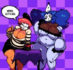 2girls clown_girl original original_character sensual sexy tagme_(artist)