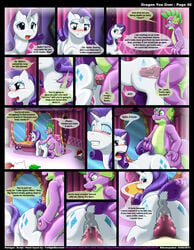 2013 blue_eyes blush comic cutie_mark dialog dragon_you_over_(kitsune_youkai) english_text equine female friendship_is_magic green_eyes hair horn horse kitsune_youkai male my_little_pony page_46 penetration penis pony purple_hair rarity_(mlp) sex smooth_skin spike_(mlp) straight surprise_sex text unicorn vaginal_penetration