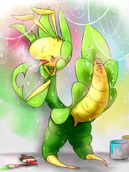 blush female insect leavanny nintendo pokemon pokemon_bw pussy saliva saliva_trail sweat video_games