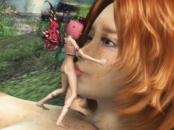 3d animated ass barefoot fairy fellatio futa_on_futa futanari hair human intersex interspecies light_skin nipples oral orange_hair penis pink_hair red_hair sexual_fantasy_kingdom size_difference uncensored wings