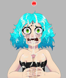 blue_hair boobjob breast_squish breasts crying cum cum_covered cum_everywhere cum_in_hair cum_on_blue_hair cum_on_breasts cum_on_face excessive_cum facial female germaine green_eyes jlullaby light_blue_hair looking_at_viewer male neurotically_yours nipples nude open_mouth outercourse paizuri penis rape runny_makeup short_blue_hair straight tears teeth titfuck titfuck_under_clothes tongue unseen_male_face