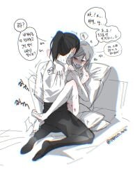 2girls fingering fingering_partner implied_fingering jujutsu_kaisen kugisaki_nobara naked naked_female nude nude_female tabasco_hots tagme yuri zenin_maki